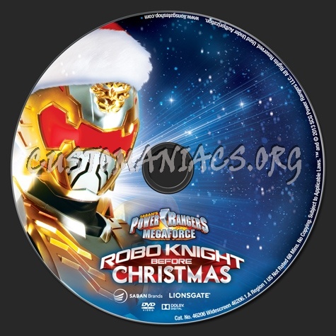 Power Rangers Megaforce Robo Knight Before Christmas dvd label