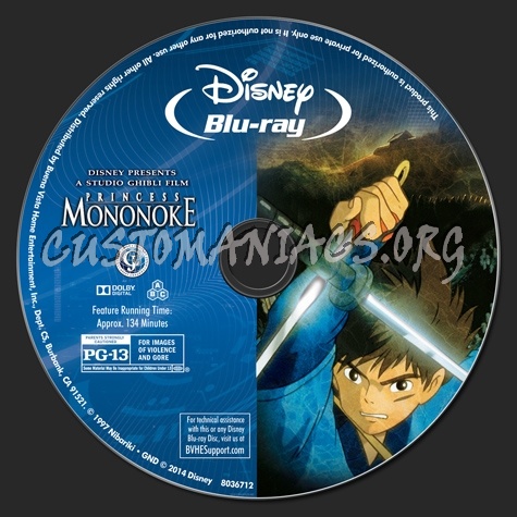 Princess Mononoke blu-ray label