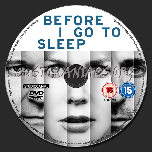 Before I Go To Sleep dvd label