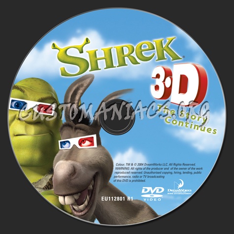 Shrek 3D dvd label