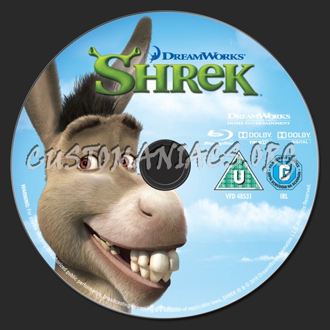 Shrek blu-ray label