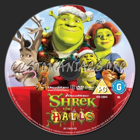 Shrek the Halls dvd label