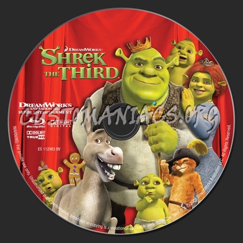 Shrek the Third blu-ray label