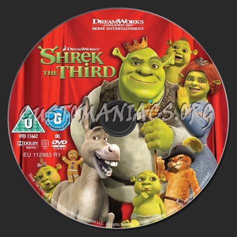 Shrek the Third dvd label