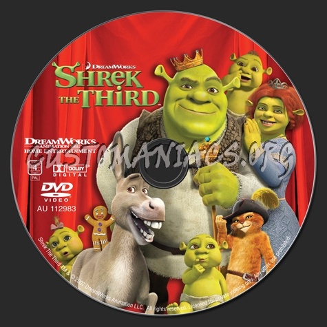 Shrek the Third dvd label
