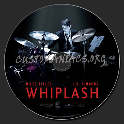Whiplash (2014) dvd label