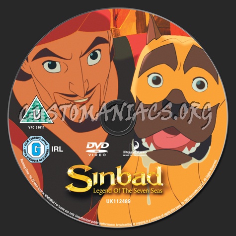 Sinbad Legend of the Seven Seas dvd label