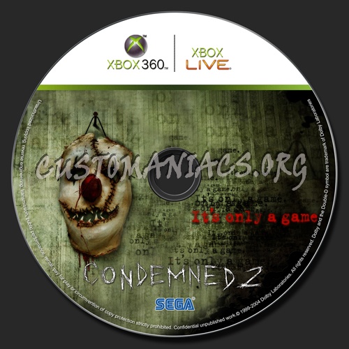 Condemned 2 Bloodshot dvd label