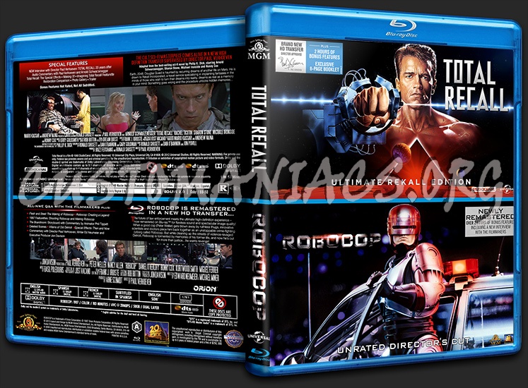 Robocop + Total Recall Double Disc blu-ray cover