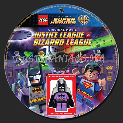Lego DC Comics Super Heroes Justice League vs Bizarro League dvd label