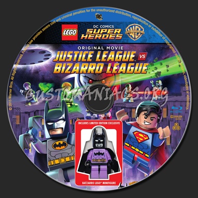 Lego DC Comics Super Heroes Justice League vs. Bizarro League blu-ray label