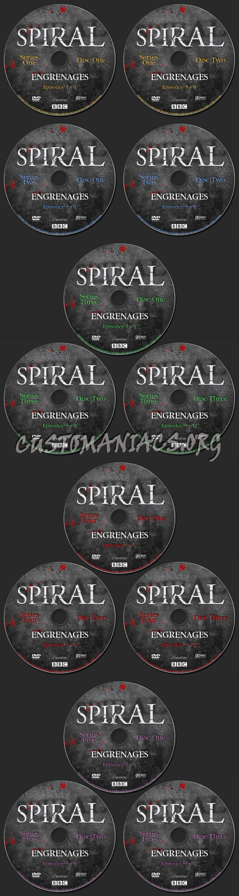 Spiral (engrenages) dvd label
