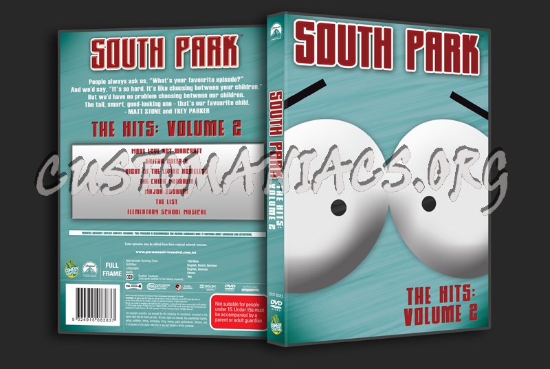 South Park The Hits Volume 2 dvd cover
