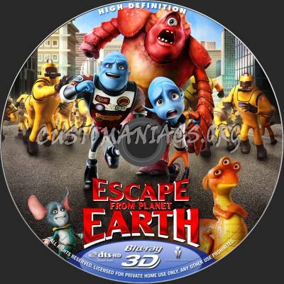 Escape From Planet Earth (2D+3D) blu-ray label