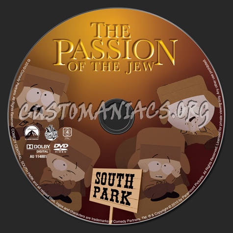 South Park The Passion of the Jew dvd label