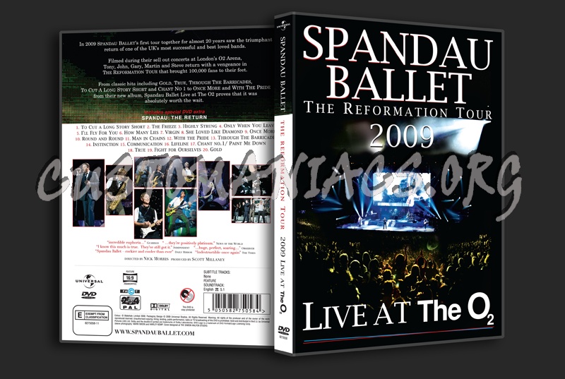 Spandau Ballet The Reformation Tour 2009 Live At the O2 dvd cover