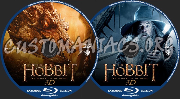 The Hobbit: The Desolation of Smaug Extended Edition 3D blu-ray label