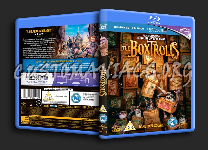 The Boxtrolls 3D blu-ray cover