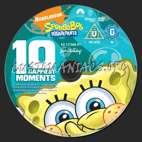 Spongebob Squarepants 10 Happiest Moments dvd label