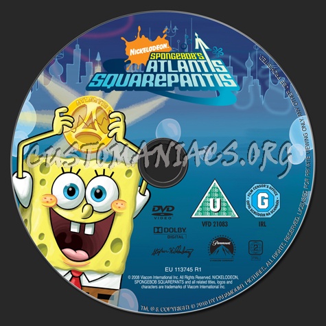 Spongebob Squarepants Atlantis Squarepantis dvd label