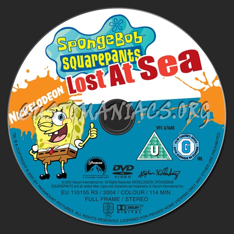 Spongebob Squarepants Lost At Sea dvd label