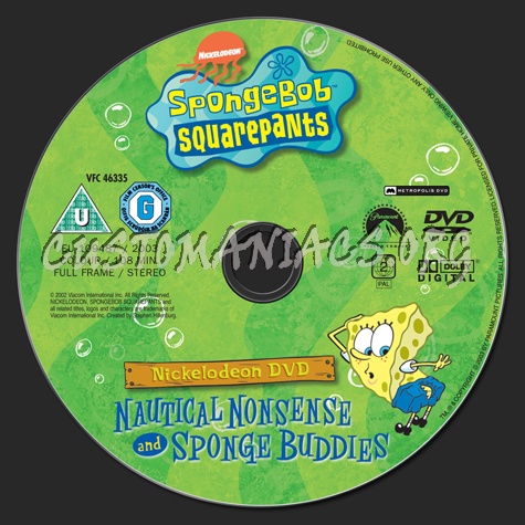 Spongebob Squarepants Nautical Nonsense and Sponge Buddies dvd label