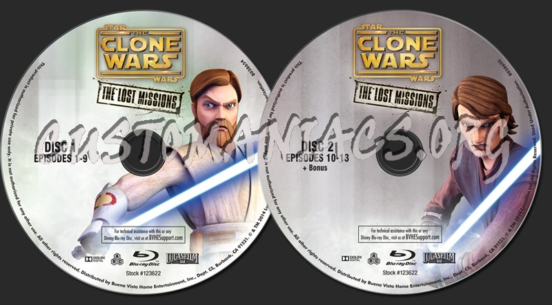 Star Wars The Clone Wars The Lost Missions Season 6 dvd label