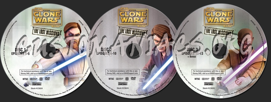 Star Wars The Clone Wars The Lost Missions Season 6 dvd label