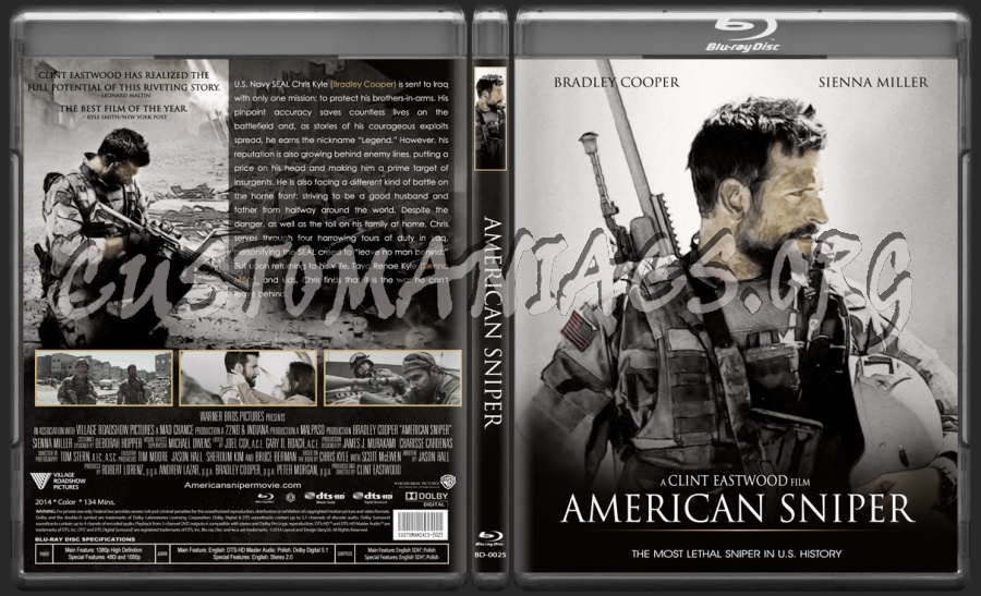 American Sniper (2014) blu-ray cover
