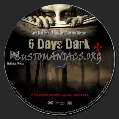 6 Days Dark dvd label
