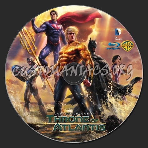 Justice League Throne of Atlantis blu-ray label