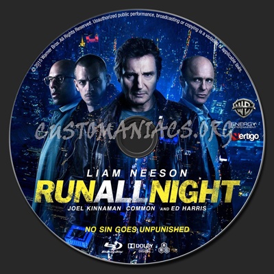 Run All Night blu-ray label
