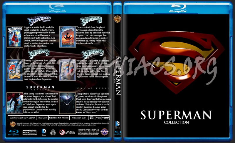 Superman / Man of Steel Collection blu-ray cover
