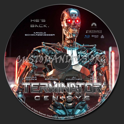 Terminator Genisys blu-ray label
