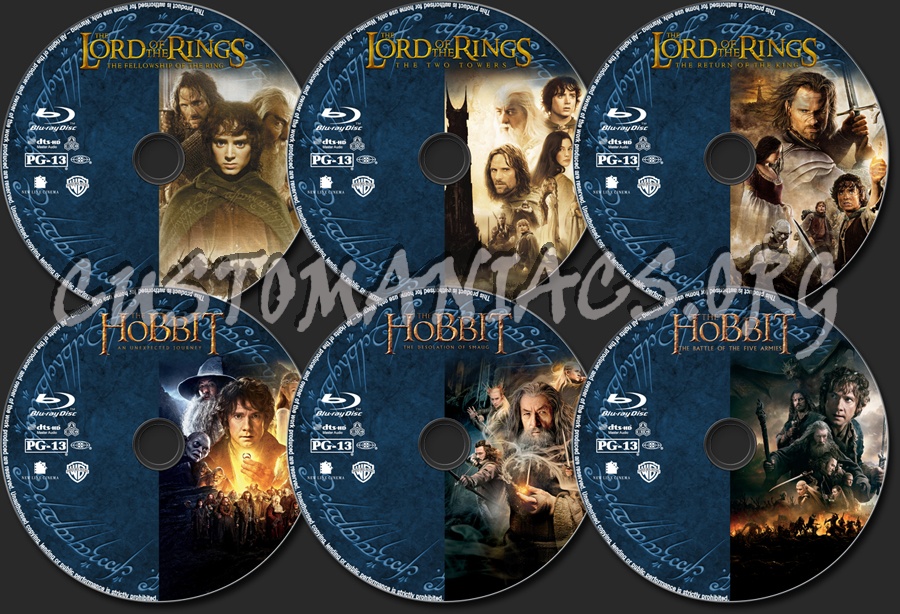 The Lord of the Rings / The Hobbit Collection blu-ray label