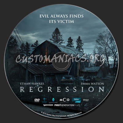 Regression (2015) dvd label