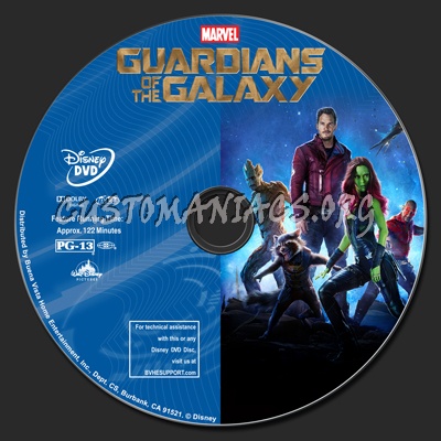 Guardians Of The Galaxy dvd label