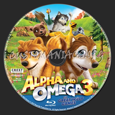 Alpha and Omega 3 The Great Wolf Games blu-ray label