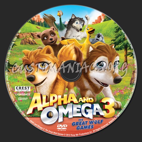 Alpha and Omega 3 The Great Wolf Games dvd label