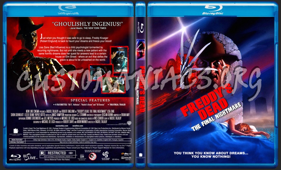 Freddy's Dead: The Final Nightmare blu-ray cover