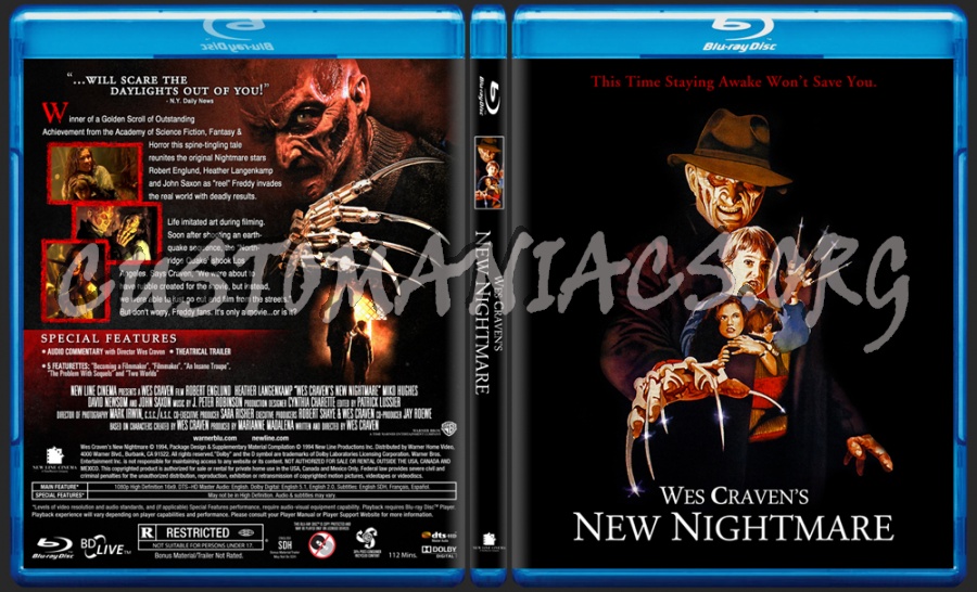 Wes Craven's New Nightmare bluray cover DVD Covers & Labels by
