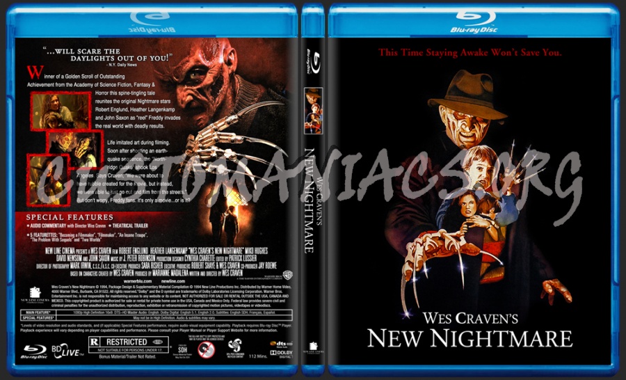 Wes Craven's New Nightmare blu-ray cover