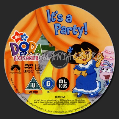 DoraThe Explorer Its a Party dvd label