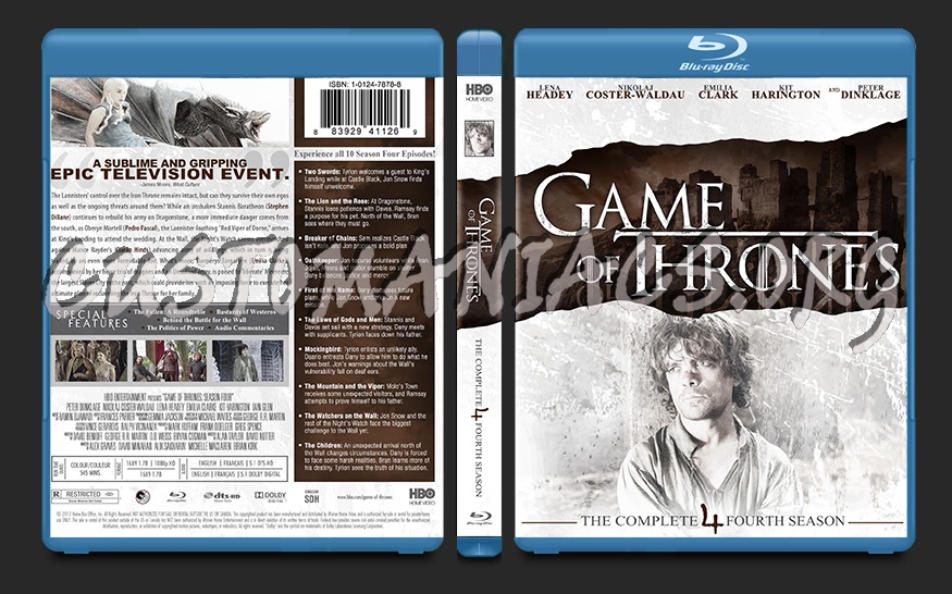 Game of Thrones Season 4 blu-ray cover