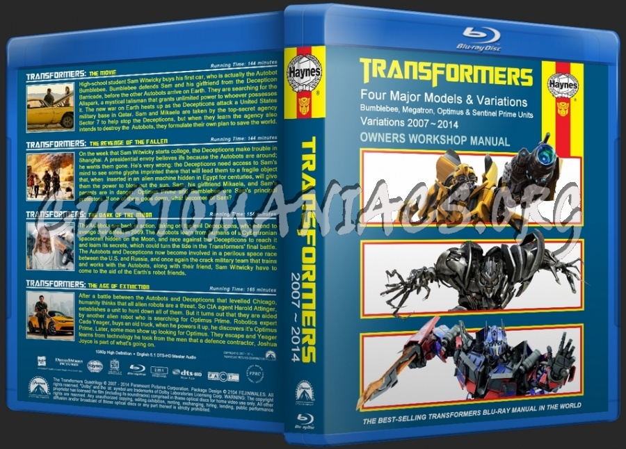 Transformers 1-4 Collection blu-ray cover