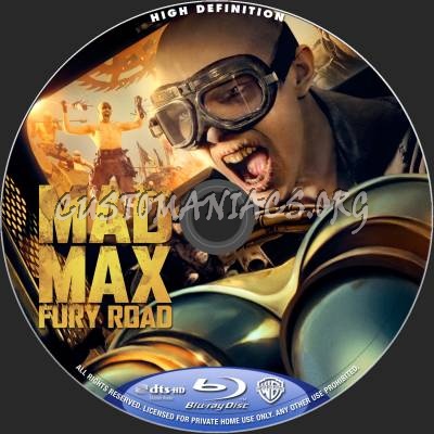 Mad Max: Fury Road blu-ray label