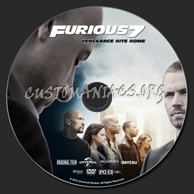 Furious 7 (aka Fast & Furious 7) dvd label