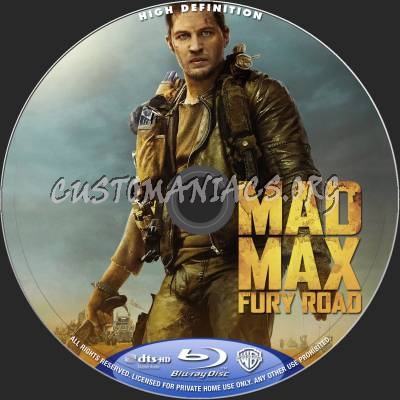 Mad Max: Fury Road blu-ray label