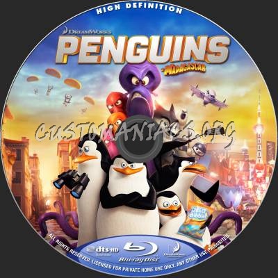 Penguins Of Madagascar (2D+3D) blu-ray label