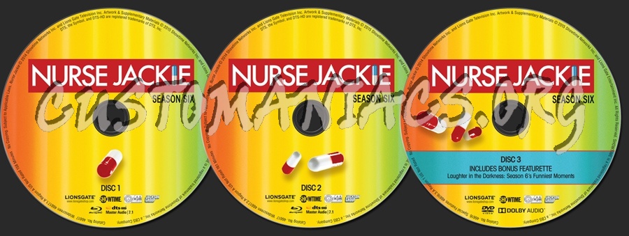 Nurse Jackie Season 6 blu-ray label